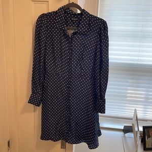 JCrew dress, blue polka dot, new with tags.